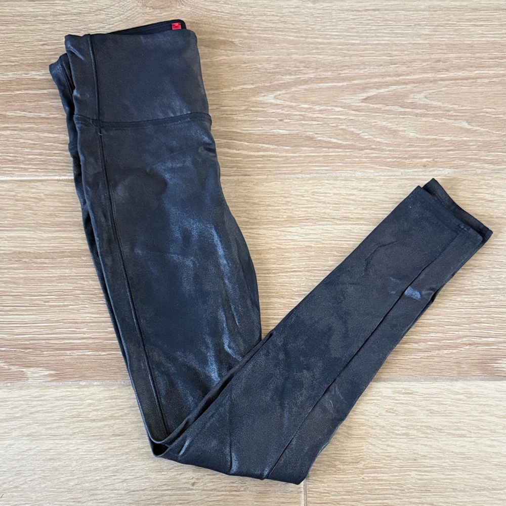 SPANX Black Faux Leather High-Waisted Leggings